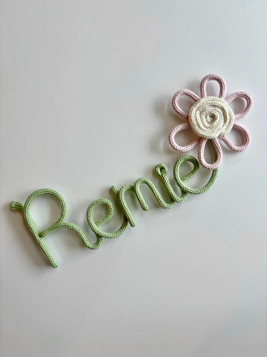 Knitted wire words