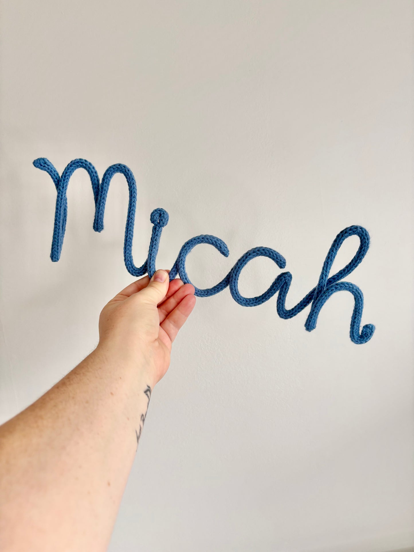 Knitted wire words