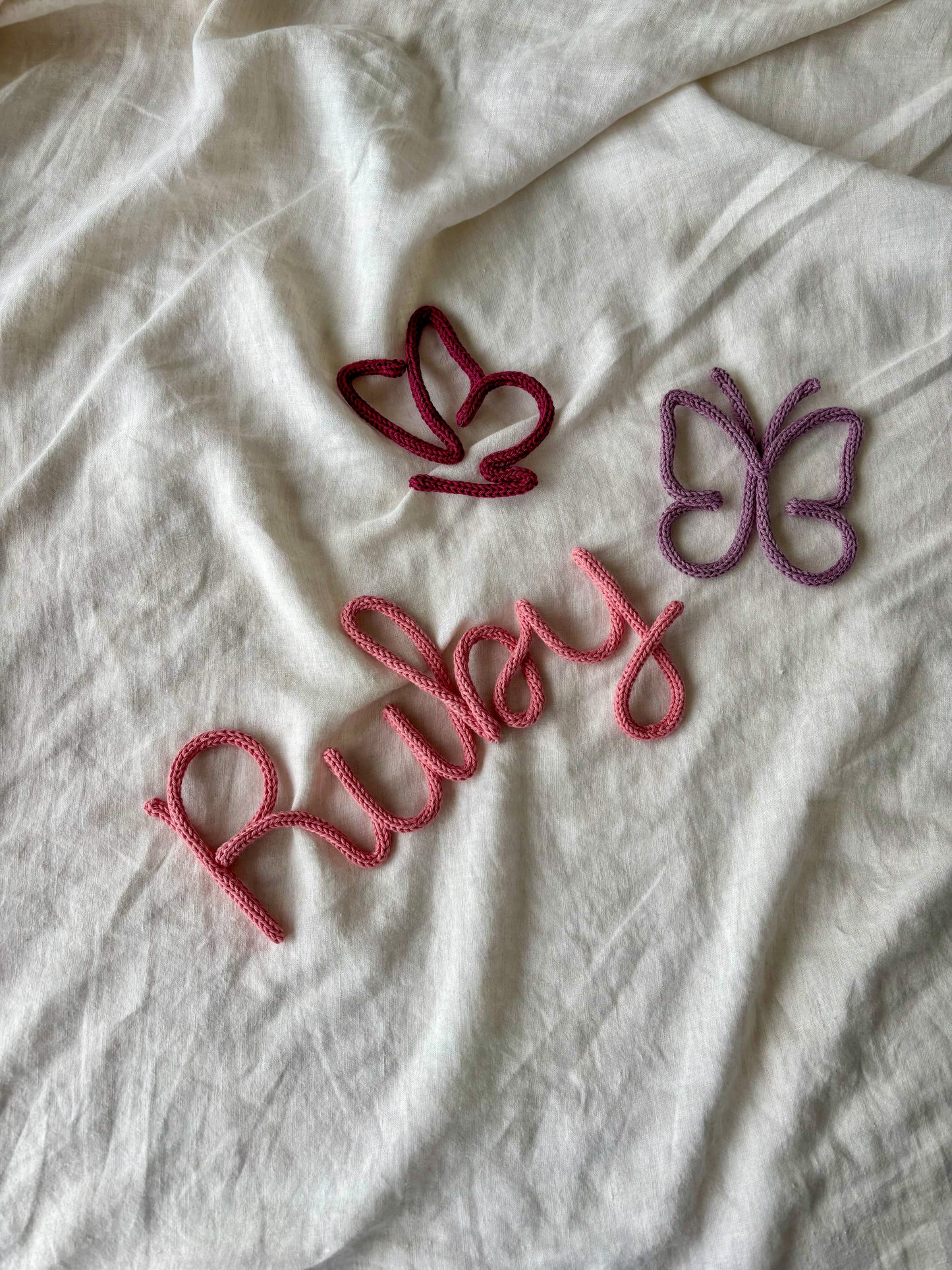 Knitted wire words