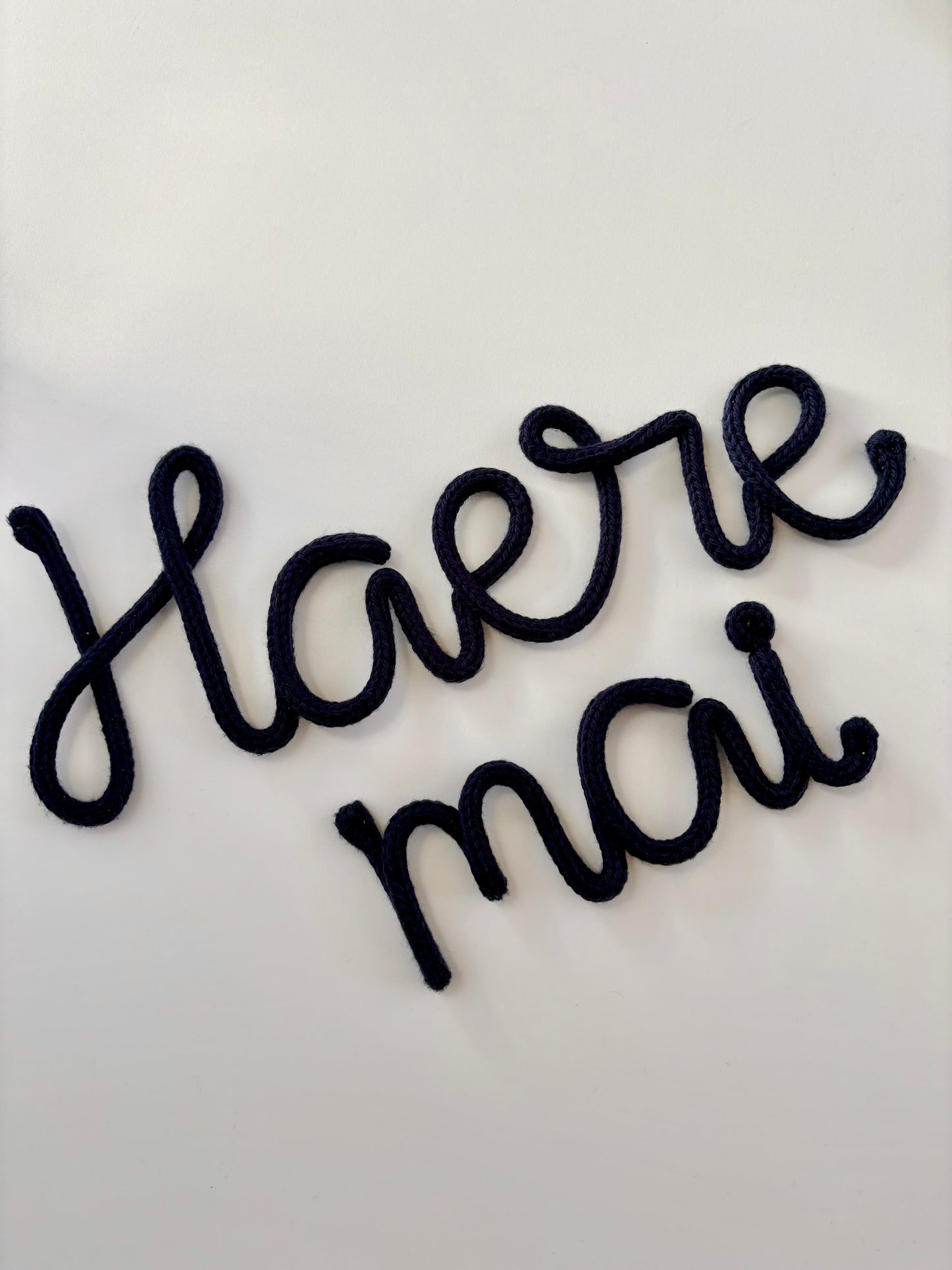 Knitted wire words