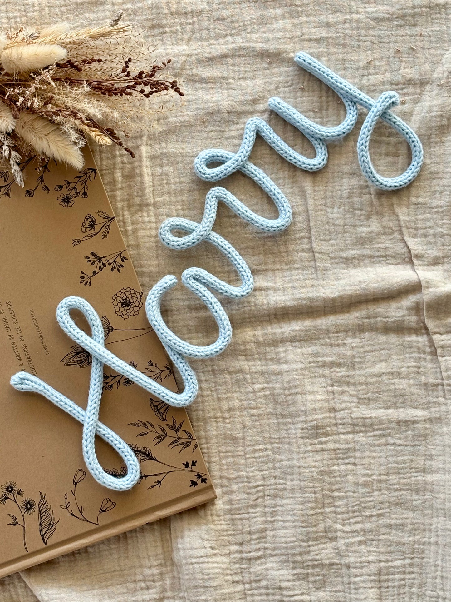 Knitted wire words